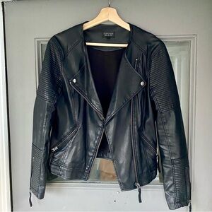 Topshop Faux Leather Moto Jacket Size 6
